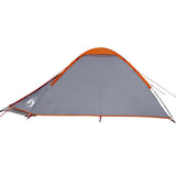 Camping Tent Dome 4-Person Grey and Orange Waterproof 94771