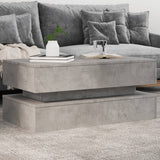 ZNTS Coffee Table with LED Lights Concrete Grey 90x50x40 cm 839864