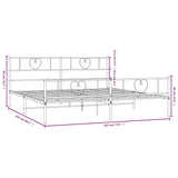 Metal Bed Frame without Mattress with Footboard White 183x213cm 355535