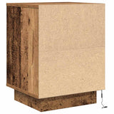 Bedside Cabinets with LED Lights 2 pcs Old Wood 38x34x50 cm 861280
