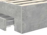 Bed Frame Concrete Grey 100 x 200 cm Engineered Wood 3413642