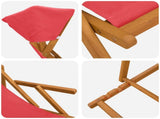 Deck Chair 2 pcs 3 Position Solid Eucalyptus Wood Red 3407807