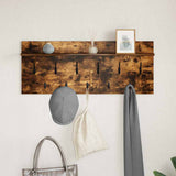 Wall-Mounted Coat Rack with Shelf Smoked Oak 100 x 40 x 12 cm 874447