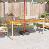 Garden Table Beige 180x90x75 cm Poly Rattan Acacia Wood 366281