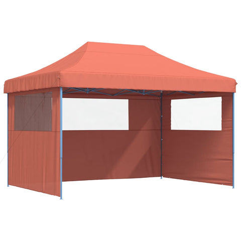 ZNTS Foldable Party Tent Pop-Up with 3 Sidewalls Terracotta 4005021