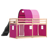 Bunk Bed without Mattress with Slide and Curtains Pink 90x190 cm Single 3284154