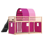 Bunk Bed without Mattress with Slide and Curtains Pink 80x200 cm 3284145