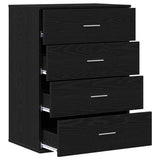 Sideboard with Drawer Black Oak 60 x 39 x 80 cm Engineered Wood 871436