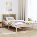 Bed Frame with Upholstered Headboard Taupe 100 x 200 cm 878282