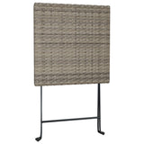 Folding Bistro Table Grey 55x54x71 cm Poly Rattan 319985