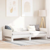 Pull-out Day Bed White 203.5 x 184 x 56.5 cm Solid Pine Wood 834679