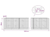 Gabion with 5 mm Wire and 5x10 cm Mesh 1000x20x100 cm 3464558