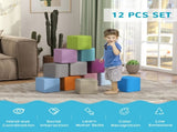 12 PCs Soft Play Blocks, Soft Foam Toy, Building and Stacking Blocks for Kids, Blue T3398P348552