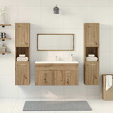 4 Piece Bathroom Furniture Set Artisan Oak Engineered Wood 3328596