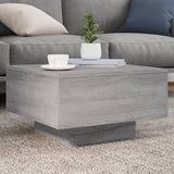 Coffee Table with LED Lights Grey Sonoma 55x55x31 cm 836579
