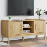 TV Cabinet FLORO Wax Brown 114x43x55 cm Solid Pine Wood 374014