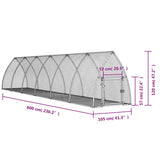 Rabbit Hutch Silver 105x600x120 cm Galvanised Steel 3281529