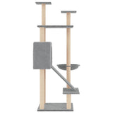 Cat Tree with Sisal Scratching Posts Light Grey 153 cm 171751
