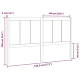 Bed Headboard 145.5x4x100 cm Solid Pine Wood 818090