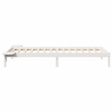 Bed Frame with Side Tables White 80 x 220 cm Solid Pine Wood 873239