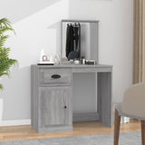 Dressing Table with Mirror Grey Sonona 90x50x132.5 cm Engineered Wood 816766