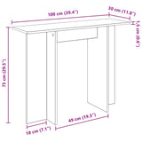 Console Table Smoked Oak 100 x 30 x 75 cm Engineered Wood 8001171