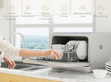 Tabletop Dishwasher, Mini Countertop Dishwasher with 4 Place Settings, 6 Programs, 6L Water Tank, T3398P343497