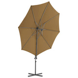 Cantilever Garden Parasol Taupe Polyester Fabric Large Rotatable 44631