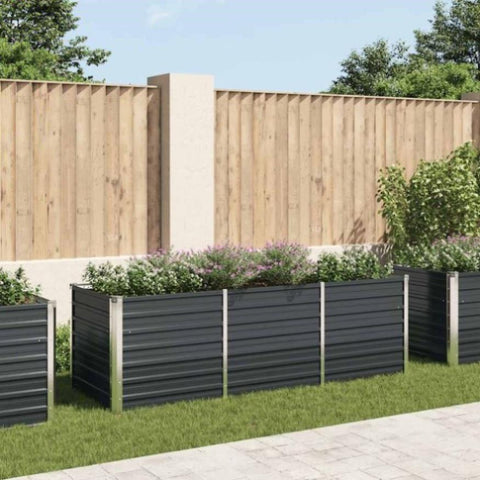 Garden Raised Bed Anthracite 240x80x77 cm Galvanised Steel 45726