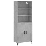 Highboard Concrete Grey 69.5x34x180 cm Engineered Wood 3189961