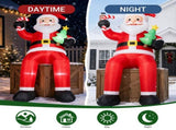 10.5FT Christmas Inflatable Sitting Santa Claus with 6 LED Lights, 210D Polyester, Drawstring 25606911
