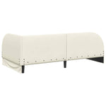 Corner Bed Frame with Headboard Cream 100 x 200 cm Velvet 42016663