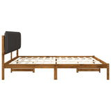 Bed Frame with Upholstered Headboard Natural and Dark Grey 3405044