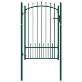 Fence Gate EMMEN with Spikes Steel 104x117 cm Green 146395