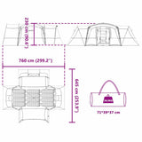 Family Tent 12-Person Green and White 760 x 645 x 230 cm 42004059