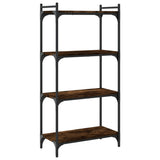 Bookcase 4-Tier Smoked Oak 60x30x120 cm Engineered Wood 837654