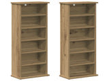 CD Cabinet 2 pcs Artisan Oak 32 x 17 x 92 cm Engineered Wood 8012761