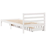 Bed Frame without Mattress White 75x190 cm Small Single Solid Wood Pine 3301525