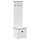 Hallway Cabinet with Hooks BODO White 50x40x157 cm 4016872