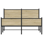 Metal Bed Frame without Mattress Sonoma Oak 137x190 cm 4007903