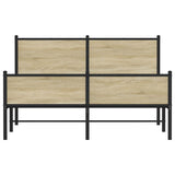 Metal Bed Frame without Mattress Sonoma Oak 137x190 cm 4007903