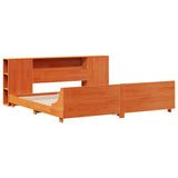 Bed Frame without Mattress Wax Brown 180x200 cm Super King Solid Wood Pine 3323643