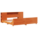 Bed Frame without Mattress Wax Brown 200x200 cm Solid Wood Pine 3323640