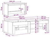 Kids'High Bed Frame with Desk White 80 x 200 cm 3423438