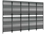 Room Divider 5 Panels Black Poly Rattan 365396