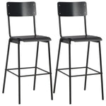 Bar Chairs 2 pcs Black Solid Plywood Steel 280081