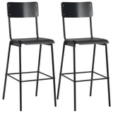 Bar Chairs 2 pcs Black Solid Plywood Steel 280081
