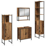 Bathroom Furniture Set with Shelf 4 pcs Brown Engineered wood 3334415