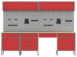 Work Cabinet Set with Drawer with Storage Manual 10 pcs Red 3321481