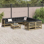 ZNTS 9 Piece Garden Sofa Set Impregnated Wood Pine 3299369